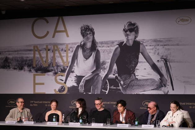 Didier Allouch, Havana Rose Liu, Sophie Thatcher, Nicolas Winding Refn, Charles Melton, Pino Donaggio, Kristine Froseth Press conference for the film Her Private Hell at the 79th Cannes International Film Festival on 19 May 2026 Franck Boutonnet Pool Bestimage Press conference for the film Her Private Hell at the 79th Cannes International Film Festival on 19 May 2026 Cannes France  Copyright: xFranckxBoutonnetx xPoolx xBestimagexFranckxBoutonnetx xPoolx xBestimagex