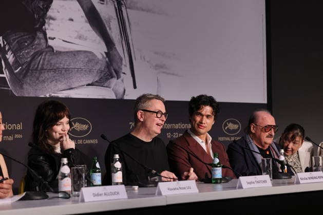 Sophie Thatcher, Nicolas Winding Refn, Charles Melton, Pino Donaggio Press conference for the film Her Private Hell at the 79th Cannes International Film Festival on 19 May 2026 Franck Boutonnet Pool Bestimage Press conference for the film Her Private Hell at the 79th Cannes International Film Festival on 19 May 2026 Cannes France  Copyright: xFranckxBoutonnetx xPoolx xBestimagexFranckxBoutonnetx xPoolx xBestimagex