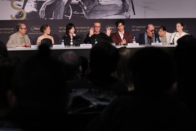 Didier Allouch, Havana Rose Liu, Sophie Thatcher, Nicolas Winding Refn, Charles Melton, Pino Donaggio, Kristine Froseth Press conference for the film Her Private Hell at the 79th Cannes International Film Festival on 19 May 2026 Franck Boutonnet Pool Bestimage Press conference for the film Her Private Hell at the 79th Cannes International Film Festival on 19 May 2026 Cannes France  Copyright: xFranckxBoutonnetx xPoolx xBestimagexFranckxBoutonnetx xPoolx xBestimagex