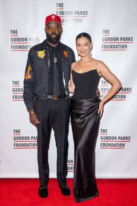 20th Anniversary The Gordon Parks Foundation Gala, New York, USA - 19 May 2026 (L-R) Jammie Holmes and Cheon-hwa Sanvariya attends The Gordon Parks Foundation Awards Dinner and Auction 2026 at Cipriani 42nd Street on May 19, 2026 in New York City. New York United States Copyright: xRonxAdarx xSOPAxImagesx _radar_parks_20260519_00989
