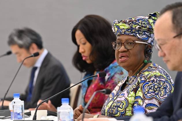 WTO Leader Hold Meetings in Tokyo TOKYO, JAPAN - MAY 20: World Trade Organization Director-General Ngozi Okonjo-Iweala speaks during a meeting with Japan Business Federation, Keidanren, Chairman Yoshinobu Tsutsui (not seen) and Japanese business leaders at Keidanren Kaikan in Tokyo, Japan, on May 20, 2026. Keidanren hosted the meeting as part of its follow-up on WTO reform proposals, amid growing concerns over protectionism, trade restrictions and pressure on the rules-based international economic order. David Mareuil Anadolu Tokyo Japan. Editorial use only. Please get in touch for any other usage.  Copyright: x2026xAnadoluxDavidxMareuilx
