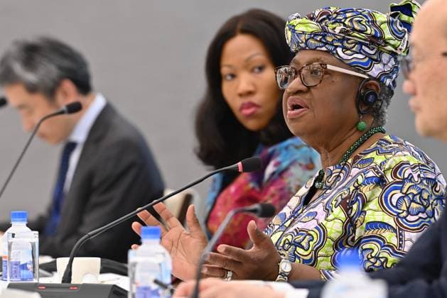 WTO Leader Hold Meetings in Tokyo TOKYO, JAPAN - MAY 20: World Trade Organization Director-General Ngozi Okonjo-Iweala speaks during a meeting with Japan Business Federation, Keidanren, Chairman Yoshinobu Tsutsui (not seen)and Japanese business leaders at Keidanren Kaikan in Tokyo, Japan, on May 20, 2026. Keidanren hosted the meeting as part of its follow-up on WTO reform proposals, amid growing concerns over protectionism, trade restrictions and pressure on the rules-based international economic order. David Mareuil Anadolu Tokyo Japan. Editorial use only. Please get in touch for any other usage.  Copyright: x2026xAnadoluxDavidxMareuilx