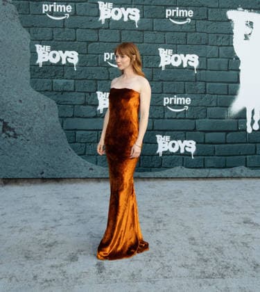 May 19, 2026, Los Angeles, California, United States: Valorie Curry arrives on the red carpet of the THE BOYS Series Finale Event at the United Theater in Los Angeles California on May 19, 2026. Los Angeles United States - ZUMAt169 20260519_zep_t169_022 Copyright: xConnorxTerryx