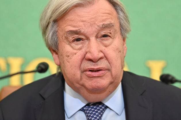 UN Secretary-General Antonio Guterres press conference in Tokyo TOKYO, JAPAN - MAY 20: United Nations Secretary-General Antonio Guterres speaks during a press conference at the Japan National Press Club in Tokyo, Japan, on May 20, 2026. Guterres is visiting Japan as Tokyo hosts, for the first time in Asia, a meeting of the United Nations System Chief Executives Board for Coordination, and as Japan marks 70 years since joining the United Nations. David Mareuil Anadolu Tokyo Japan. Editorial use only. Please get in touch for any other usage.  Copyright: x2026xAnadoluxDavidxMareuilx