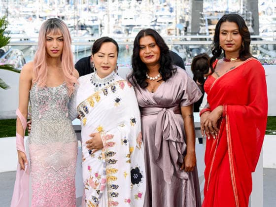IPA84891599 - Cannes, 79th Cannes Film Festival 2025 - day 9. photocall of Elephants In The Fog (Les Elephants Dans La Brume) Pictured: Aliz Ghimire, Pushpa Thing Lama, Sahabdin Miya and Jasmin Bishwokarma  Copyright: xAlbertoxTerenghix xPoolxPhotoxEventsx07x 84891599