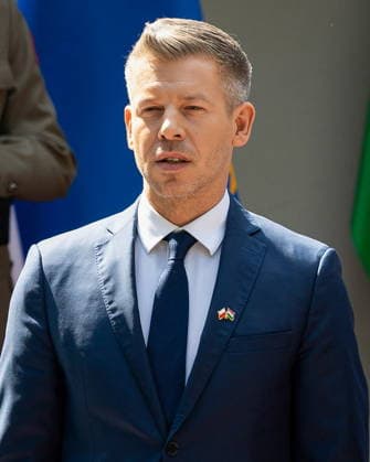 Warszawa 20.05.2026. Spotkanie premiera Donalda Tuska z premierem Wegier Peterem Magyarem --- Polish Prime Minister Donald Tusk receives Hungarian Prime Minister Peter Magyar in his office in Warsaw, Poland, 20 May 2026. Magyar arrived to Poland on the previous day in the company of several ministers of his cabinet to meet leaders in Krakow, Warsaw, and Gdansk on his two-day trip, which is his first official journey abroad since his inauguration on 09 May Persons Shown : Donald Tusk Peter Magyar Fot. Igor Jakubowski Arena Akcji NEWSPIX.PL --- newspix.pl 