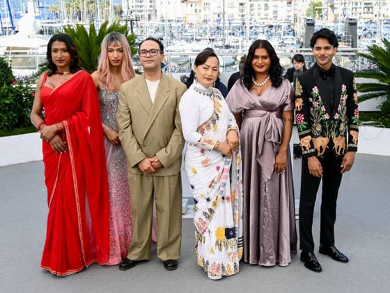 IPA84891596 - Cannes, 79th Cannes Film Festival 2025 - day 9. photocall of Elephants In The Fog (Les Elephants Dans La Brume) Pictured: Aliz Ghimire, Pushpa Thing Lama, Sahabdin Miya and Jasmin Bishwokarma  Copyright: xAlbertoxTerenghix xPoolxPhotoxEventsx07x 84891596