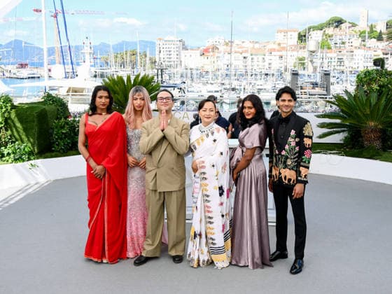 IPA84891597 - Cannes, 79th Cannes Film Festival 2025 - day 9. photocall of Elephants In The Fog (Les Elephants Dans La Brume) Pictured: Aliz Ghimire, Pushpa Thing Lama, Sahabdin Miya and Jasmin Bishwokarma  Copyright: xAlbertoxTerenghix xPoolxPhotoxEventsx07x 84891597