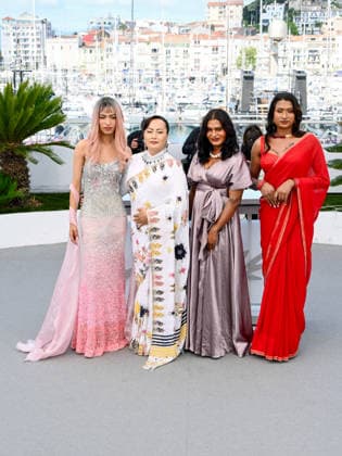 IPA84891598 - Cannes, 79th Cannes Film Festival 2025 - day 9. photocall of Elephants In The Fog (Les Elephants Dans La Brume) Pictured: Aliz Ghimire, Pushpa Thing Lama, Sahabdin Miya and Jasmin Bishwokarma  Copyright: xAlbertoxTerenghix xPoolxPhotoxEventsx07x 84891598