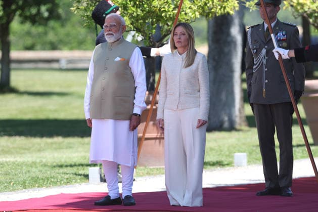 IPA84892565 - Rome, Italy May 20, 2026: Prime Minister Giorgia Meloni meets with Prime Minister of India Narendra Modi to further strengthen the strategic partnership between Italy and India at Villa Doria Pamphilj for a discussion on economics, innovation, energy and international cooperation.  Copyright: xmarcoxiacobuccix xmarcoxiacobuccix 84892565
