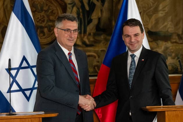Press conference on talks between Czech and Israeli foreign ministers, Petr Macinka (right) and Gideon Saar (left) in Prague, Czech Republic, May 20, 2026. (CTKxPhoto OndrejxDeml) CTKPhotoP2026052004686  CTKPhotoP2026052004686