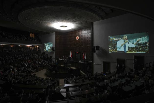 AK Party Group Meeting in Ankara ANKARA, TURKIYE - MAY 20: Turkish President and Leader of the Justice and Development (AK) Party Chairman Recep Tayyip Erdogan attends his party’s parliamentary group meeting in Ankara, Turkiye on May 20, 2026. Dilara Irem Sancar Anadolu Ankara Turkey. Editorial use only. Please get in touch for any other usage.  Copyright: x2026xAnadoluxDilaraxIremxSancarx