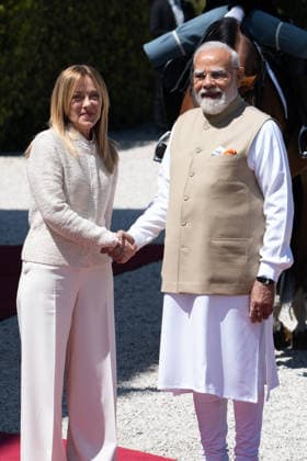 Meloni Meets Modi for Bilateral Talks - Rome Italian Prime Minister Giorgia Meloni meets Indian Prime Minister Narendra Modi at Villa Pamphilj in Rome, Italy on May 20, 2026. Photo by Andrea Bracaglia ABACAPRESS.COM Rome Italy Italy  Copyright: xBracagliaxAndrea ABACAx