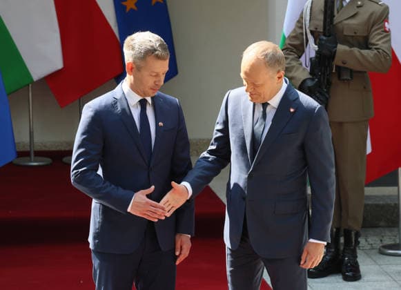 Hungarian prime minister visits Poland Photo: Wojciech Olkusnik East News Newly elected prime minister of Hungary Peter Magyar meets with Polish prime minister Donald Tusk on May 20, 2026 in Warsaw, Poland. This is the first foreign visit of a new Hungarian leader after winning parliamentary elections in April. EN_01677831_0245 