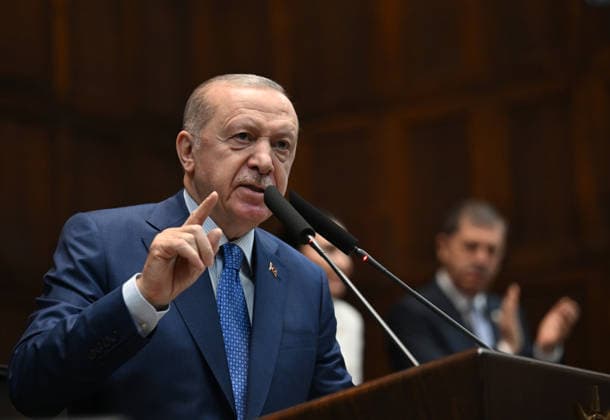 AK Party Group Meeting in Ankara ANKARA, TURKIYE - MAY 20: Turkish President and Leader of the Justice and Development (AK) Party Recep Tayyip Erdogan makes remarks at his party s group meeting at the Turkish Grand National Assembly in Ankara, Turkiye on May 20, 2026. Rasit Aydogan Anadolu Ankara Turkey. Editorial use only. Please get in touch for any other usage.  Copyright: x2026xAnadoluxRasitxAydoganx