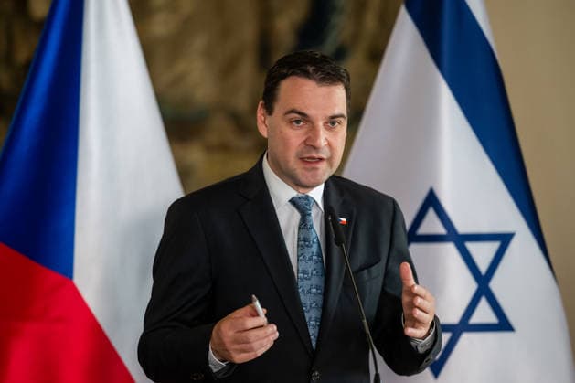 Press conference on talks between Czech and Israeli foreign ministers, Petr Macinka (pictured) and Gideon Saar (not pictured) in Prague, Czech Republic, May 20, 2026. (CTKxPhoto OndrejxDeml) CTKPhotoP2026052005112  CTKPhotoP2026052005112