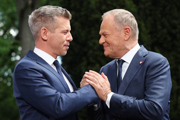 Peter Magyar - Donald Tusk meeting in Warsaw WARSAW, POLAND - MAY 20: Hungarian Prime Minister Peter Magyar (L) and Polish Prime Minister Donald Tusk (R) hold a joint press conference at the Prime Minister s Residence in Warsaw, Poland on May 20, 2026. Jakub Porzycki Anadolu Warsaw Poland. Editorial use only. Please get in touch for any other usage.  Copyright: x2026xAnadoluxJakubxPorzyckix