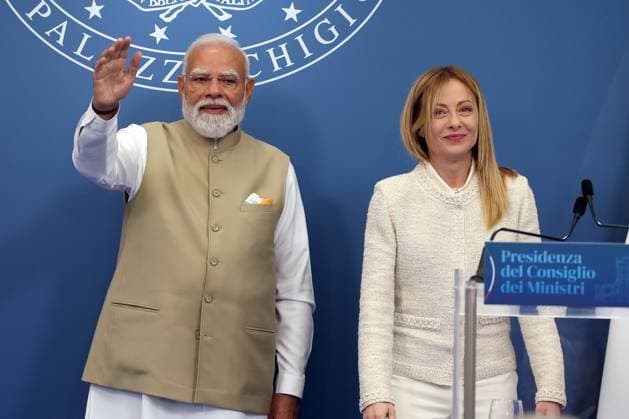 IPA84895412 - Rome, Italy May 20, 2026: Joint statements by Giorgia Melonie and Narendra Modi at the end of the meeting. Prime Minister Giorgia Meloni meets with Prime Minister of India Narendra Modi to further strengthen the strategic partnership between Italy and India at Villa Doria Pamphilj for a discussion on economy, innovation, energy and international cooperation.  Copyright: xmarcoxiacobuccix xmarcoxiacobuccix 84895412