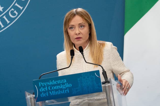 Giorgia Meloni and Narendra Modi At Press Conference - Rome Italian Prime Minister Giorgia Meloni and Indian Prime Minister Narendra Modi meet journalists during a press conference at Villa Pamphilj in Rome, Italy on May 20, 2026. Photo by Andrea Bracaglia ABACAPRESS.COM Rome Italy Italy  Copyright: xBracagliaxAndrea ABACAx