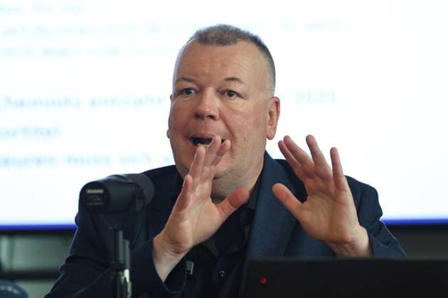Pressekonferenz AfD - Plagiatsgutachten 20.05.2026, Erfurt, Thueringer Landtag, Raum F056, Pressekonferenz zum neuen Plagiatsgutachten zur Doktorarbeit von Ministerpraesident Mario Voigt unter dem Titel Wissenschaftssimulation? Neues Gutachten belastet Mario Voigts Doktorarbeit schwer im Bild: Dr. Stefan Weber (Privatdozent an der Universitaet Wien) *** Press conference AfD plagiarism report 20 05 2026, Erfurt, Thuringian state parliament, room F056, Press conference on the new plagiarism report on the doctoral thesis of State Premier Mario Voigt under the title Science simulation New report heavily incriminates Mario Voigts doctoral thesis in the picture Dr Stefan Weber private lecturer at the University of Vienna