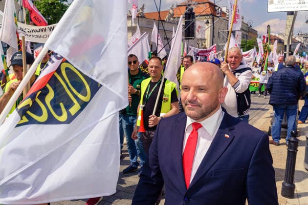 Protest against the green deal. Law and Justice MP Pawel Kowal. Warsaw Poland Copyright: xMikolajxJaneczekx