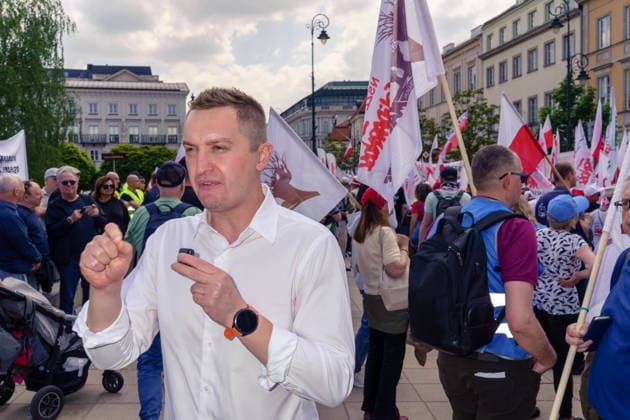 Protest against the green deal. Law and Justice MP Sebastian Kaleta. Warsaw Poland Copyright: xMikolajxJaneczekx