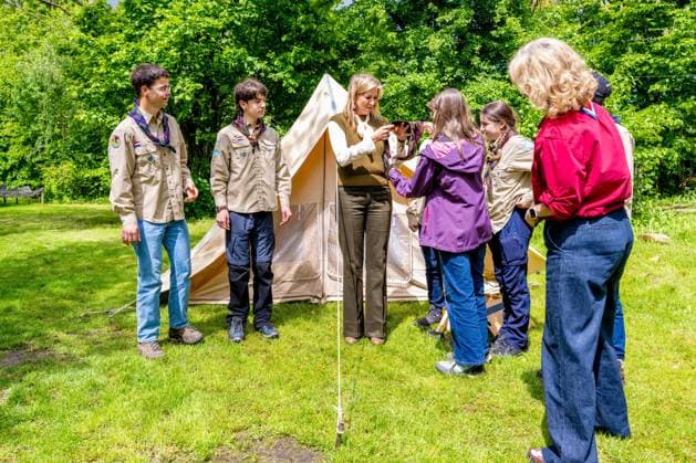 Zeewolde, The Netherlands, 2026-05-20 13:35:17 ZEEWOLDE, 20-05-2026, Scouting Estate Zeewolde. Queen Maxima pays a working visit to Scouting Netherlands in Zeewolde. Queen Maxima visits the organization s office and Scouting Estate Zeewolde. PHOTO: NLBeeld Patrick van Emst Credit: NL Beeld Patrick van Emst  Copyright: xx x