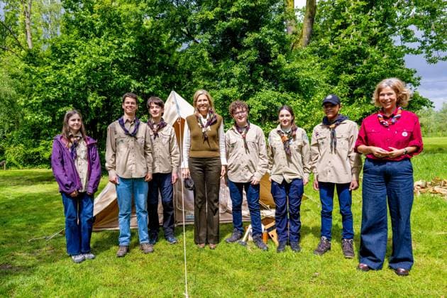 Zeewolde, The Netherlands, 2026-05-20 13:35:30 ZEEWOLDE, 20-05-2026, Scouting Estate Zeewolde. Queen Maxima pays a working visit to Scouting Netherlands in Zeewolde. Queen Maxima visits the organization s office and Scouting Estate Zeewolde. PHOTO: NLBeeld Patrick van Emst Credit: NL Beeld Patrick van Emst  Copyright: xx x
