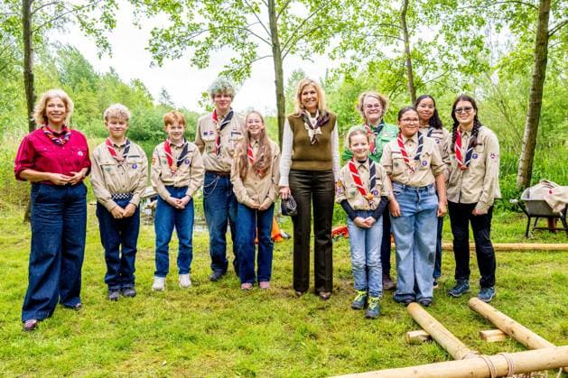 Zeewolde, The Netherlands, 2026-05-20 13:36:16 ZEEWOLDE, 20-05-2026, Scouting Estate Zeewolde. Queen Maxima pays a working visit to Scouting Netherlands in Zeewolde. Queen Maxima visits the organization s office and Scouting Estate Zeewolde. PHOTO: NLBeeld Patrick van Emst Credit: NL Beeld Patrick van Emst  Copyright: xx x