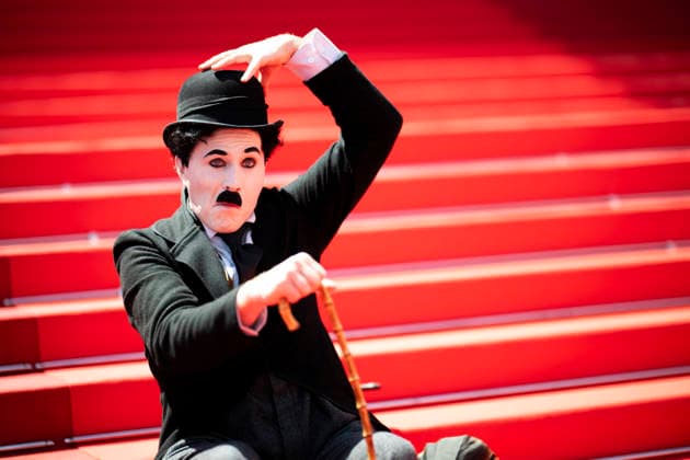 Cannes Notre Salut Red Carpert EB Charlie Chaplin lookalike Anthony Charlot Champeil on the red carpet before the Notre Salut screening during the 79th annual Cannes Film Festival at Palais des Festivals on May 20, 2026 in Cannes, France. Photo by Eliot Blondet ABACAPRESS.COM Cannes France France  Copyright: xBlondetxEliot ABACAx