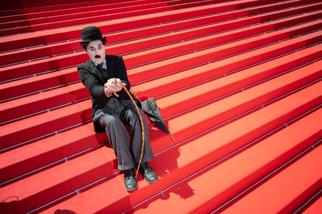 Cannes Notre Salut Red Carpert EB Charlie Chaplin lookalike Anthony Charlot Champeil on the red carpet before the Notre Salut screening during the 79th annual Cannes Film Festival at Palais des Festivals on May 20, 2026 in Cannes, France. Photo by Eliot Blondet ABACAPRESS.COM Cannes France France  Copyright: xBlondetxEliot ABACAx