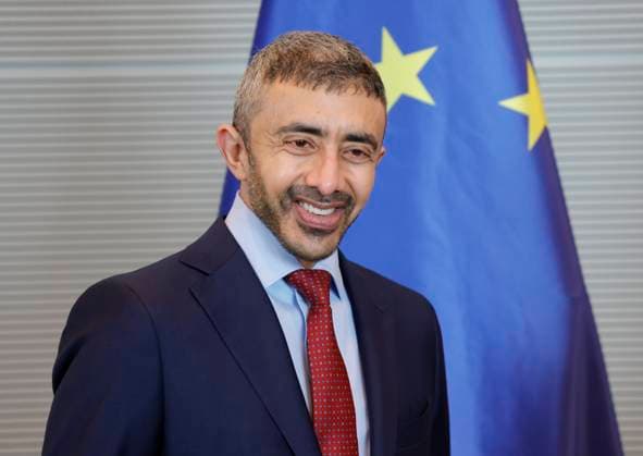 Außenminister der Vereinigten Arabischen Emirate, Scheich Abdullah bin Zayed Al Nahyan, Deutschland, Berlin, Reichstag, Bundestagspräsidentin Julia Klöckner empfängt den Außenminister der Vereinigten Arabischen Emirate, Scheich Abdullah bin Zayed Al Nahyan, zu einem Gespräch. *** Foreign Minister of the United Arab Emirates, Sheikh Abdullah bin Zayed Al Nahyan, Germany, Berlin, Reichstag, Bundestag President Julia Klöckner receives the Foreign Minister of the United Arab Emirates, Sheikh Abdullah bin Zayed Al Nahyan, for talks