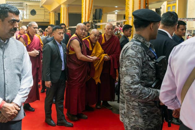 May 20, 2026, Palampur, Dharamshala, India: Tibetan spiritual Leader the Dalai Lama leaving the temple after end of a Long Life Prayer offered to him by Central Dokham Chushi Gangdrug and Himalayan Buddhist Cultural Association at the Main Tibetan Temple in Mcleodganj, Dharamshala ..NOTE: EDITORIAL USE ONLY. Palampur India - ZUMAb235 20260520_zip_b235_001 Copyright: xShaileshxBhatnagarx