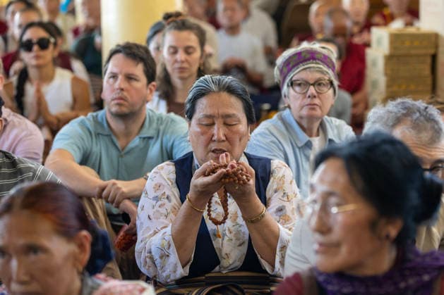May 20, 2026, Palampur, Dharamshala, India: Elderly tibetan women praying during a Long Life Prayer offered to Tibetan spiritual Leader the Dalai Lama by Central Dokham Chushi Gangdrug and Himalayan Buddhist Cultural Association at the Main Tibetan Temple in Mcleodganj, Dharamshala ..NOTE: EDITORIAL USE ONLY. Palampur India  - ZUMAb235 20260520_zip_b235_014 Copyright: xShaileshxBhatnagarx