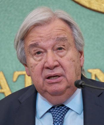 UN Secretary-General Antonio Guterres attend a press conference in Tokyo, Japan on Wednesday, May 20, 2026.  TKP2026052006 KEIZOxMORI