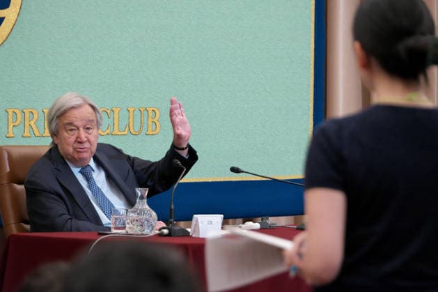 UN Secretary-General Antonio Guterres attend a press conference in Tokyo, Japan on Wednesday, May 20, 2026.  TKP2026052007 KEIZOxMORI