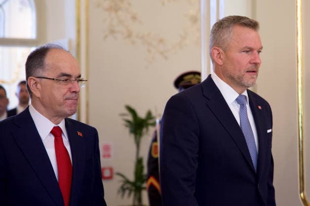 Official state visit of Albanian President Barjam Begaj to Slovakia BRATISLAVA, SLOVAKIA - MAY 20: The President of Slovakia, Peter Pellegrini (R) meets with the President of Albania, Bajram Begaj (L) who arrived on an official visit in Bratislava, Slovakia on May 20, 2026. This is the first ever visit by an Albanian head of state to Slovakia, with the aim of establishing more intensive cooperation between the countries. Zuzana Gogova Anadolu Bratislava Slovakia. Editorial use only. Please get in touch for any other usage.  Copyright: x2026xAnadoluxZuzanaxGogovax