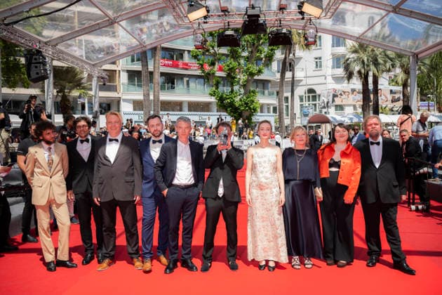 Cannes Notre Salut Red Carpert EB French actor Raphael Thiery, French actress Mathilde Abd El Kader, French actor Swann Arlaud, Belgian actress Sandrine Blancke, French director and screenwriter Emmanuel Marre, French lawyer Jean-Baptiste Marre, French actor and director Harpo Guit and French actor Frank Williams on the red carpet before the Notre Salut screening during the 79th annual Cannes Film Festival at Palais des Festivals on May 20, 2026 in Cannes, France. Photo by Eliot Blondet ABACAPRESS.COM Cannes France France  Copyright: xBlondetxEliot ABACAx
