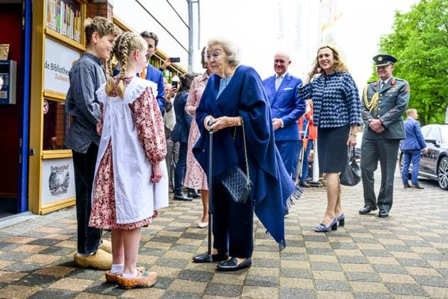 Noordwolde, The Netherlands, 2026-05-20 13:03:14 NOORDWOLDE, 20-05-2026, Princess Beatrix of the Basketry Museum visits the National Basketry Museum in Noordwolde. The museum is celebrating its 25th anniversary with a special Top 25 exhibition featuring remarkable woven works and contemporary applications of basketry. PHOTO: NLBeeld Patrick van Emst Credit: NL Beeld Patrick van Emst  Copyright: xx x