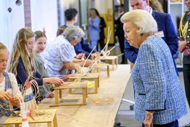 Noordwolde, The Netherlands, 2026-05-20 13:29:10 NOORDWOLDE, 20-05-2026, Princess Beatrix of the Basketry Museum visits the National Basketry Museum in Noordwolde. The museum is celebrating its 25th anniversary with a special Top 25 exhibition featuring remarkable woven works and contemporary applications of basketry. PHOTO: NLBeeld Patrick van Emst Credit: NL Beeld Patrick van Emst  Copyright: xx x