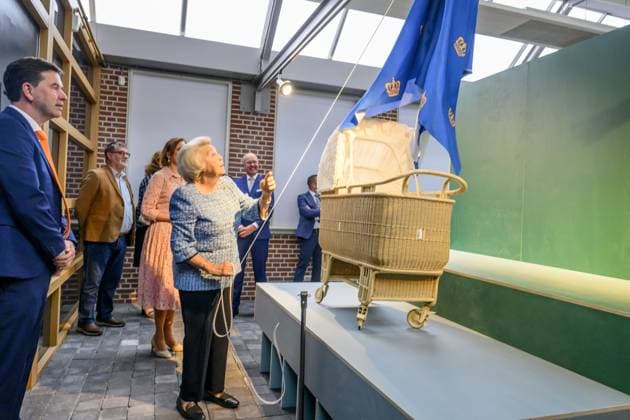 Noordwolde, The Netherlands, 2026-05-20 13:41:04 NOORDWOLDE, 20-05-2026, Princess Beatrix of the Basketry Museum visits the National Basketry Museum in Noordwolde. The museum is celebrating its 25th anniversary with a special Top 25 exhibition featuring remarkable woven works and contemporary applications of basketry. PHOTO: NLBeeld Patrick van Emst Credit: NL Beeld Patrick van Emst  Copyright: xx x
