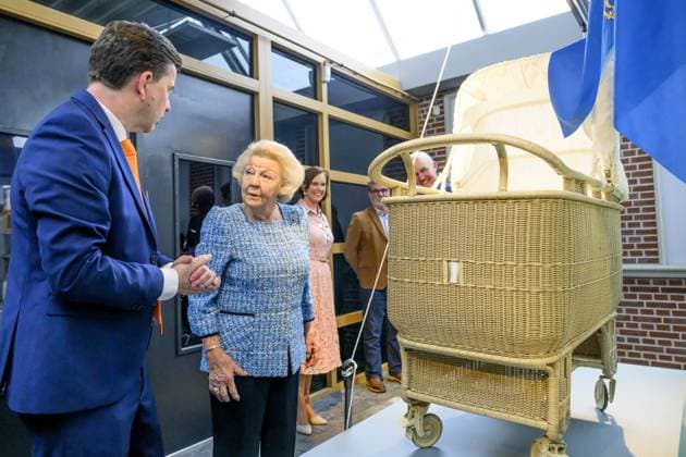 Noordwolde, The Netherlands, 2026-05-20 13:41:34 NOORDWOLDE, 20-05-2026, Princess Beatrix of the Basketry Museum visits the National Basketry Museum in Noordwolde. The museum is celebrating its 25th anniversary with a special Top 25 exhibition featuring remarkable woven works and contemporary applications of basketry. PHOTO: NLBeeld Patrick van Emst Credit: NL Beeld Patrick van Emst  Copyright: xx x