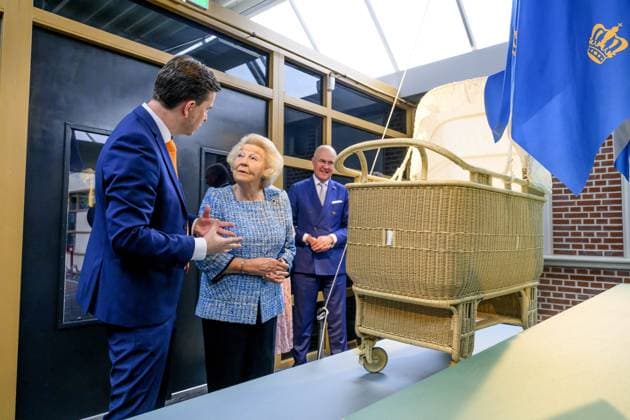 Noordwolde, The Netherlands, 2026-05-20 13:42:06 NOORDWOLDE, 20-05-2026, Princess Beatrix of the Basketry Museum visits the National Basketry Museum in Noordwolde. The museum is celebrating its 25th anniversary with a special Top 25 exhibition featuring remarkable woven works and contemporary applications of basketry. PHOTO: NLBeeld Patrick van Emst Credit: NL Beeld Patrick van Emst  Copyright: xx x