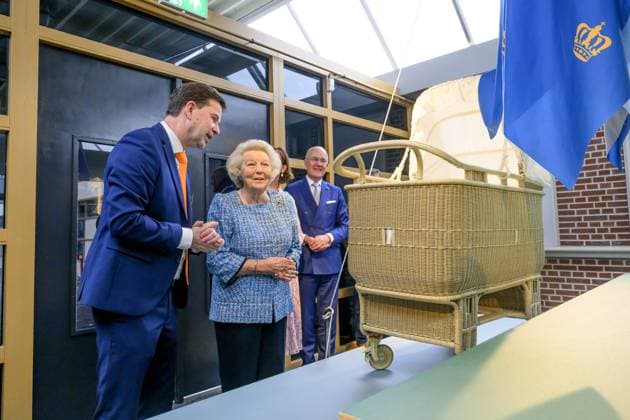 Noordwolde, The Netherlands, 2026-05-20 13:42:11 NOORDWOLDE, 20-05-2026, Princess Beatrix of the Basketry Museum visits the National Basketry Museum in Noordwolde. The museum is celebrating its 25th anniversary with a special Top 25 exhibition featuring remarkable woven works and contemporary applications of basketry. PHOTO: NLBeeld Patrick van Emst Credit: NL Beeld Patrick van Emst  Copyright: xx x