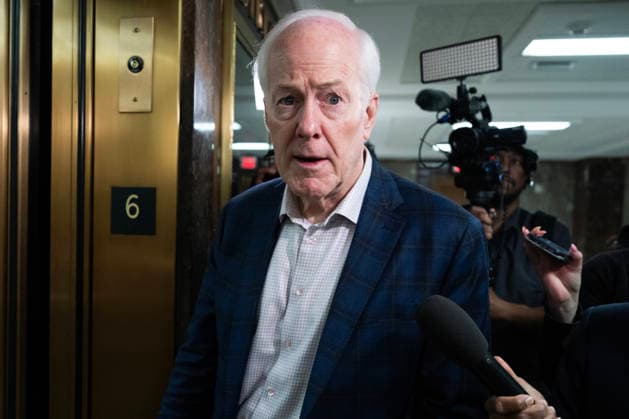 Senate Reconciliation Bill Markup UNITED STATES - MAY 20: Sen. John Cornyn, R-Texas, talks with reporters after the Senate Budget Committee markup of The Reconciliation Bill Pursuant to S.Con.Res.33, in Dirksen building on Wednesday, May 20, 2026. President Donald Trump endorsed Cornyn™s opponent Ken Paxton in the Texas Senate primary. (Tom Williams CQ Roll Call) Washington DC United States EDITORIAL USE ONLY Copyright: x2026xCQ-RollxCall,xInc.x TomxWilliamsx rollcallpix171118