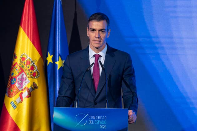 Pedro Sanchez at the official closing ceremony of the Space 2026 Congress in Madrid - 20 May 2026 The President of the Government, Pedro Sanchez speaks during the official closing ceremony of the Space 2026 Congress, at the Mutua Madrilena Auditorium. Madrid Spain Copyright: xAtilanoxGarciax xSOPAxImagesx photos19542