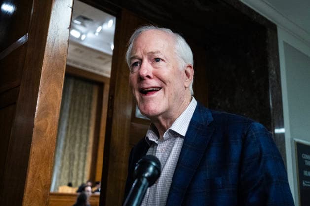 Senate Reconciliation Bill Markup UNITED STATES - MAY 20: Sen. John Cornyn, R-Texas, talks with reporters before the Senate Budget Committee markup of The Reconciliation Bill Pursuant to S.Con.Res.33, in Dirksen building on Wednesday, May 20, 2026. President Donald Trump endorsed Cornyn™s opponent Ken Paxton in the Texas Senate primary. (Tom Williams CQ Roll Call) Washington DC United States EDITORIAL USE ONLY Copyright: x2026xCQ-RollxCall,xInc.x TomxWilliamsx rollcallpix171136