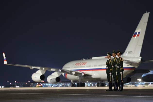 CHINA, BEIJING - MAY 20, 2026: Honour Guard soldiers are seen during a ceremony marking the departure of Russia s President Putin at Beijing Capital International Airport (Shoudu). Putin s official visit marks 25 years since the 2001 Treaty of Good Neighbourliness and Friendly Cooperation between Russia and China. Alexander Kazakov Russian Presidential Press and Information Office TASS  92788532