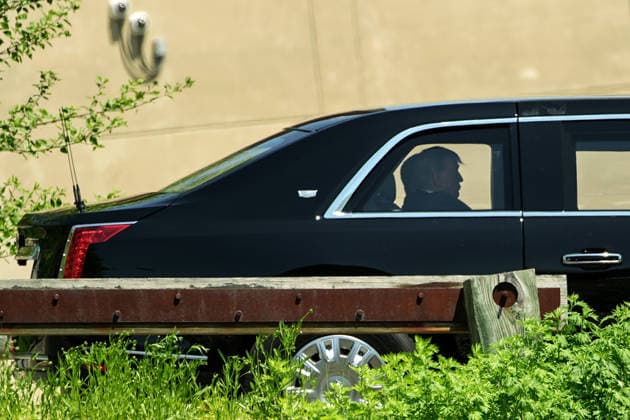 President Donald Trump s motorcade arrives at the United States Coast Guard Academy s graduation ceremony in New London, Connecticut on Wednesday, May 20, 2026. The President will deliver the commencement address.  CONN20260520433 ANGELINAxKATSANIS