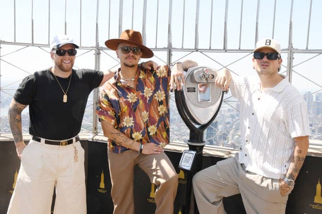 NEW YORK, NY- MAY 20: David Escobar Gallego, Juan David Huertas Clavijo and Pablo Mejia Bermudez of Piso 21 visit the Empire State Building on May 20, 2026 in New York City. Copyright: xmpi099 MediaPunchx